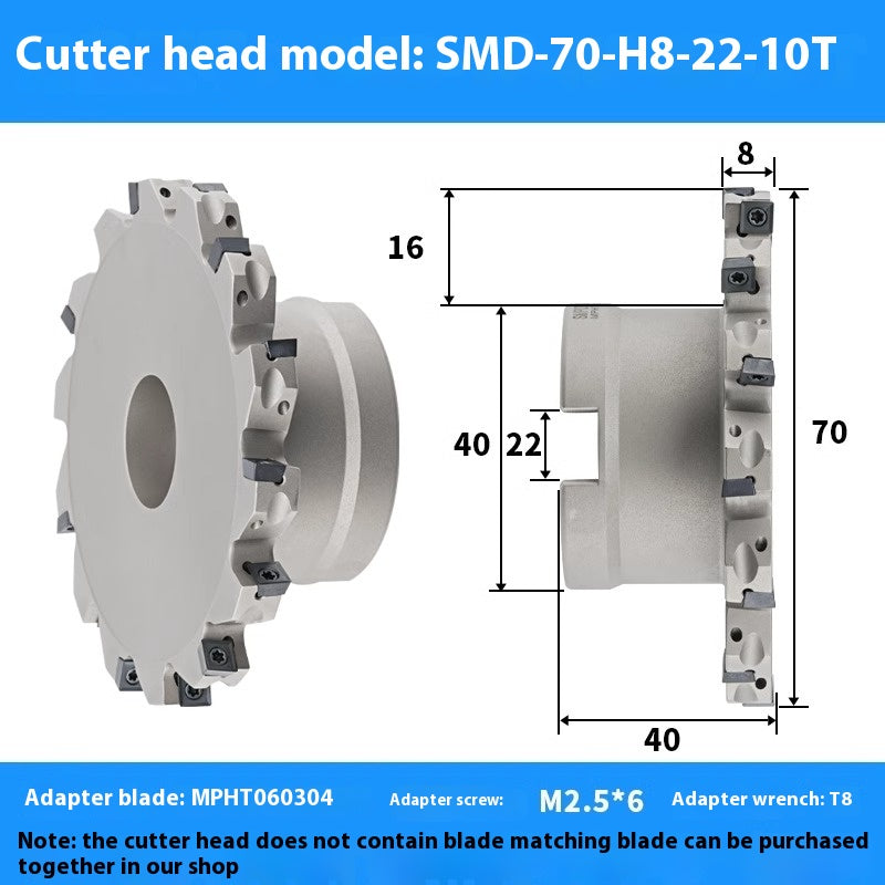 2079-CNC sleeve SMD side and face milling cutterhead CNC indexable chip SMC cutterhead T-slot grooving MPHT06 Shandong Denso Pricision Tools Co.,Ltd.